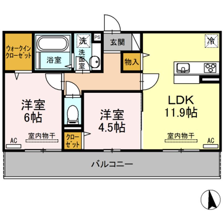 アルモニー B棟の間取り