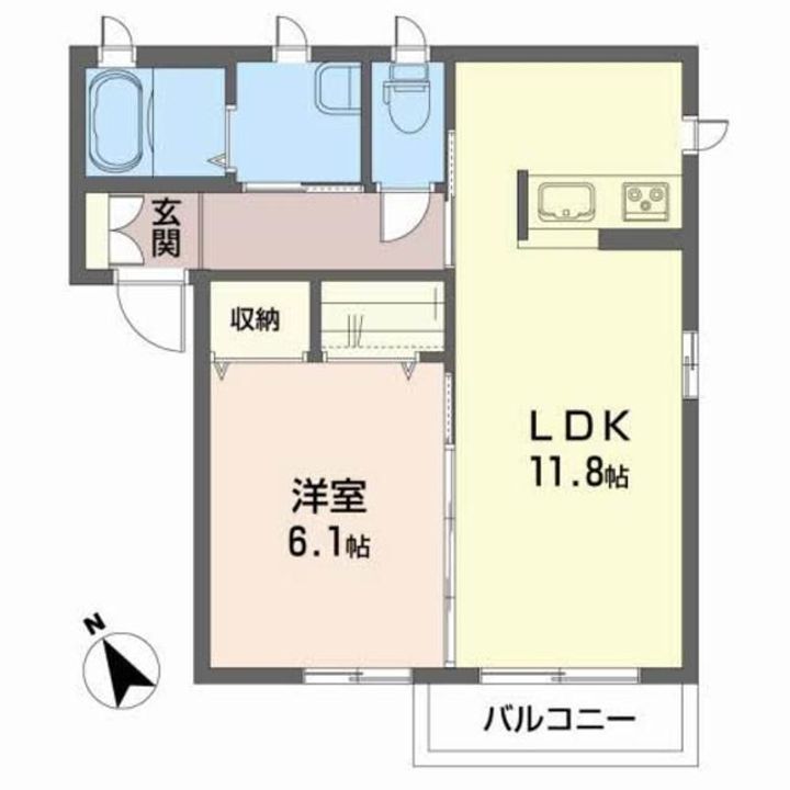 福島県いわき市小名浜南富岡字富士前(アパート)の賃貸物件の間取り