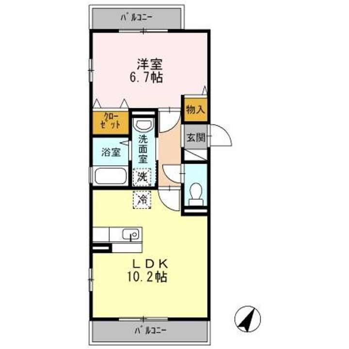 セジュールピア皆実の間取り