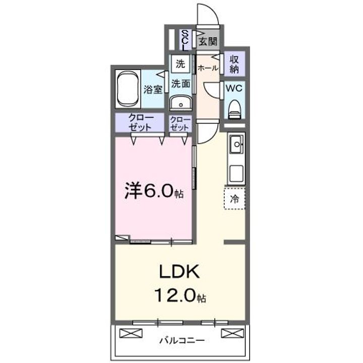 大阪府枚方市茄子作北町(アパート)の賃貸物件の間取り