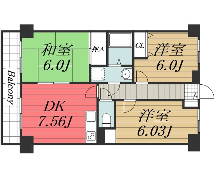 千葉県千葉市中央区新宿2(マンション)の賃貸物件の間取り