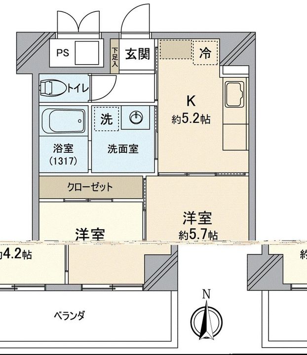 ミズテラス北長瀬表町の間取り