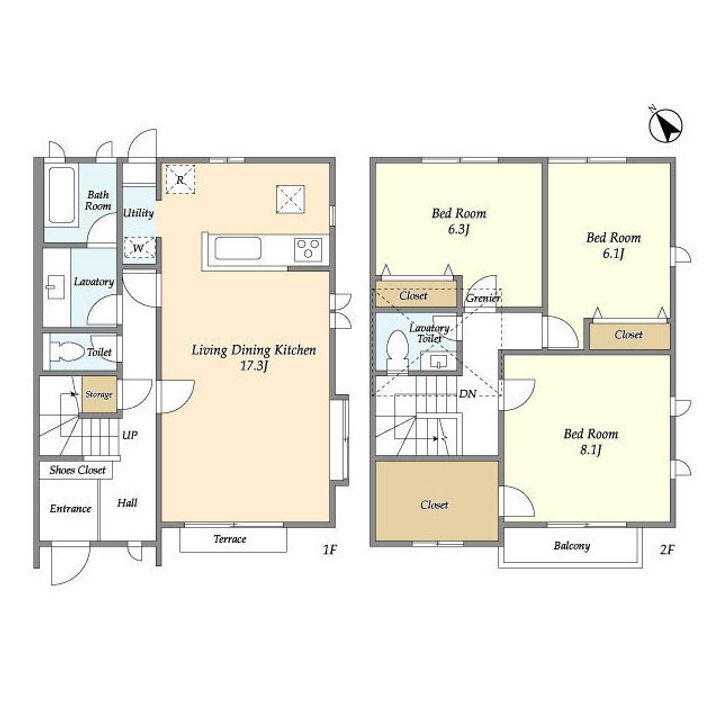 東京都世田谷区梅丘1(一戸建)の賃貸物件の間取り