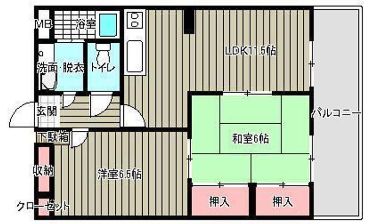 山形県山形市桧町2(マンション)の賃貸物件の間取り