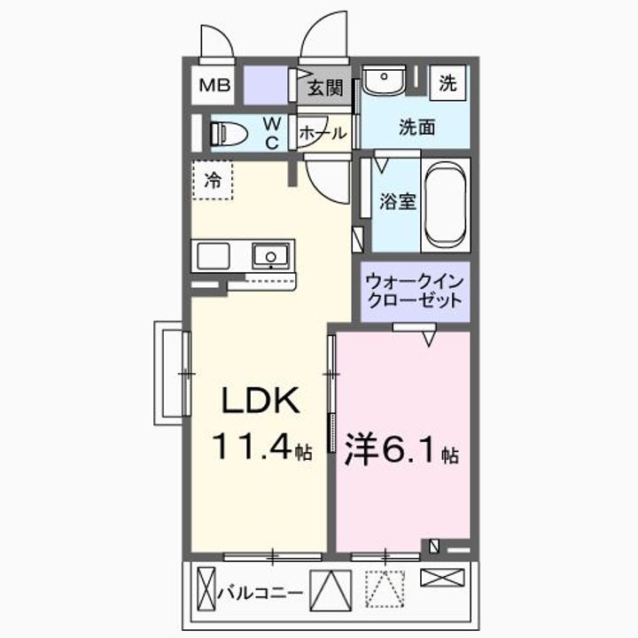 大阪府枚方市茄子作北町(アパート)の賃貸物件の間取り