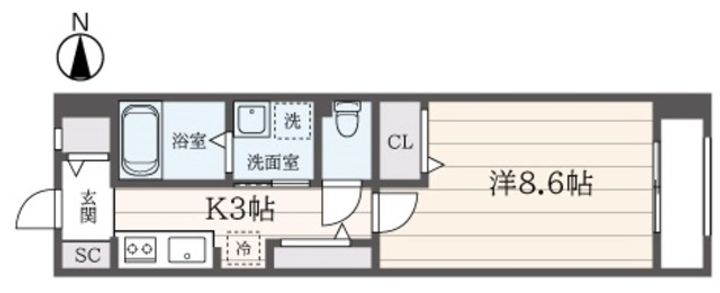 東京都目黒区目黒本町6(アパート)の賃貸物件の間取り