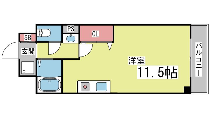 グランディア ミ・アモーレ六甲道の間取り
