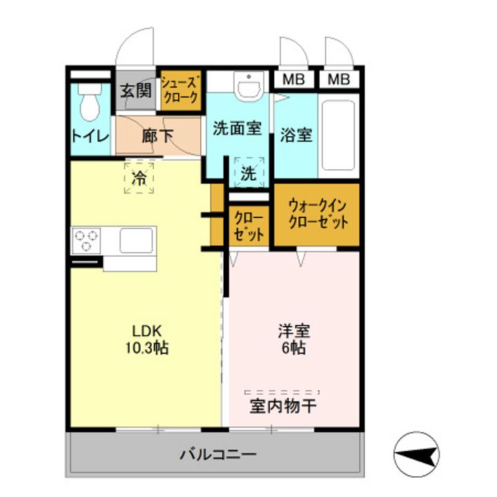 埼玉県越谷市登戸町(アパート)の賃貸物件の間取り