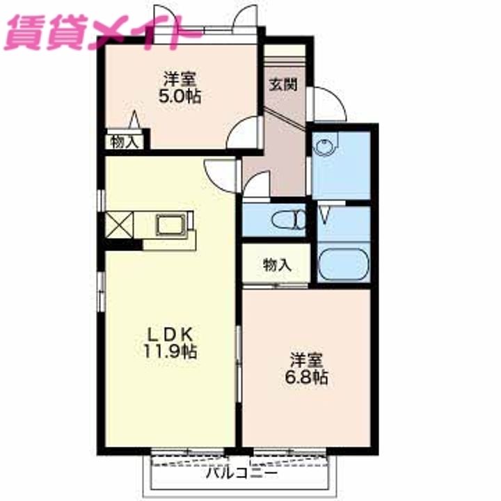 ハイムマグノリア Aの間取り