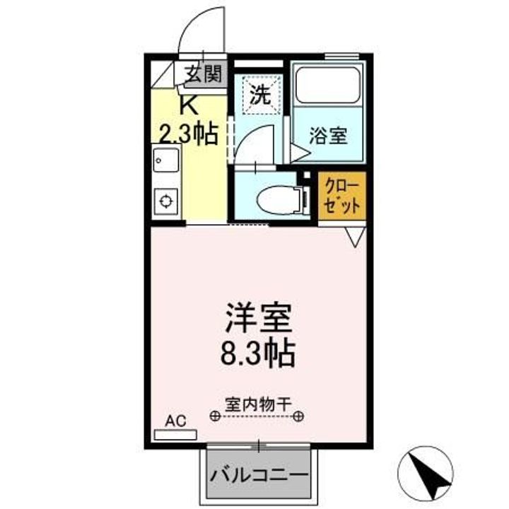 栃木県小山市神鳥谷5(アパート)の賃貸物件の間取り