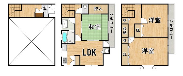 大阪府東大阪市高井田本通3(一戸建)の賃貸物件の間取り