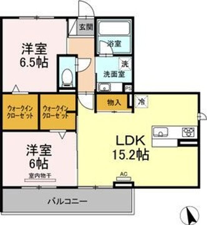 愛知県長久手市勝入塚(アパート)の賃貸物件の間取り