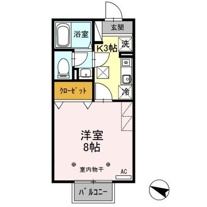 新潟県新潟市秋葉区程島(アパート)の賃貸物件の間取り