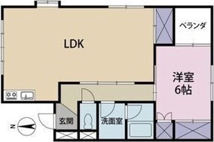 コーポ飛鳥Bの間取り
