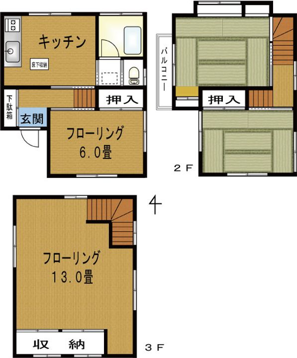 神奈川県川崎市川崎区東門前3(一戸建)の賃貸物件の間取り