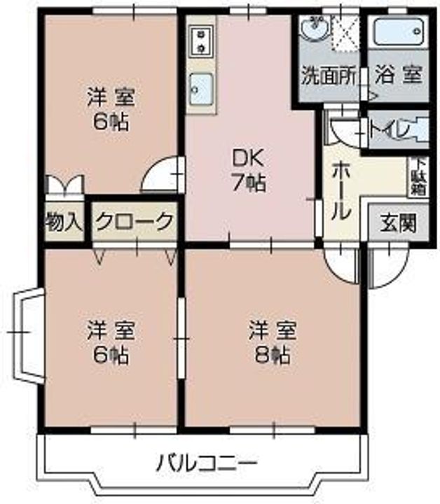 群馬県前橋市富士見町小沢(アパート)の賃貸物件の間取り