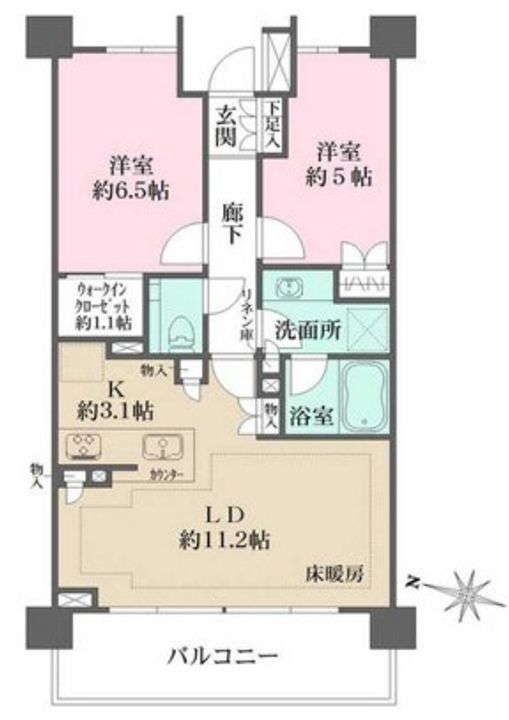 東京都世田谷区南烏山5(マンション)の賃貸物件の間取り