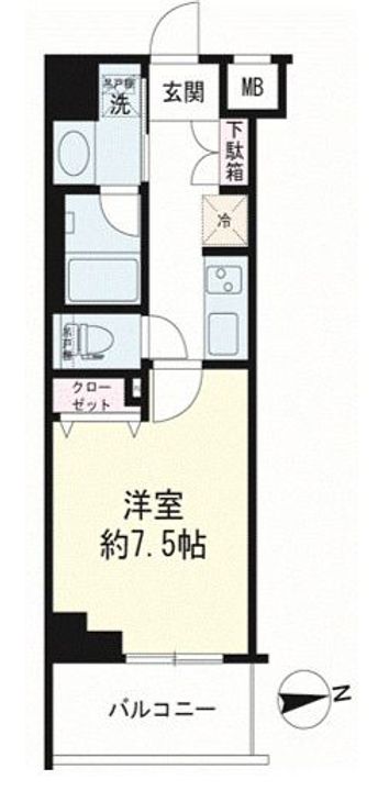 東京都練馬区中村南2(マンション)の賃貸物件の間取り