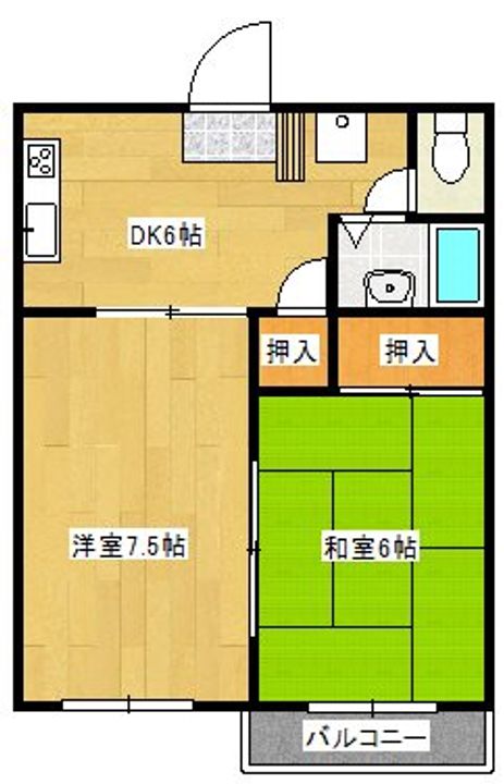 サニーハイツわし崎Aの間取り