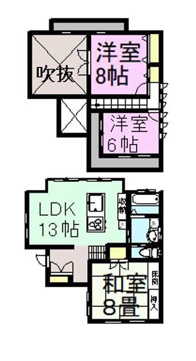 茨城県つくば市東新井(一戸建)の賃貸物件の間取り