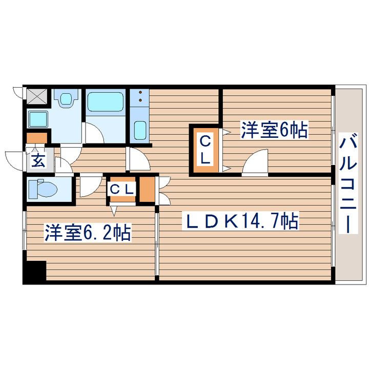 宮城県多賀城市高橋1(マンション)の賃貸物件の間取り