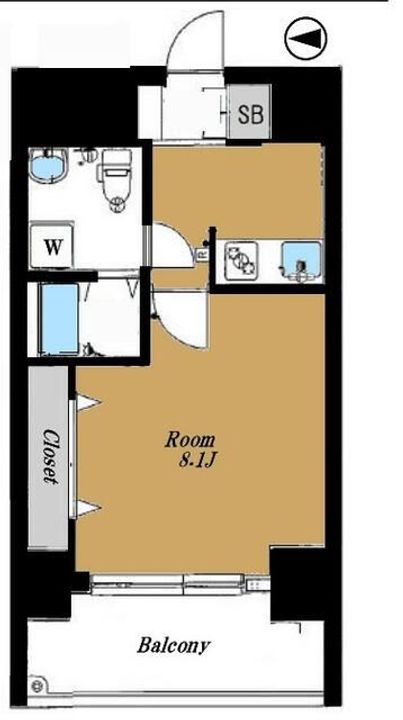 東京都港区芝5(マンション)の賃貸物件の間取り