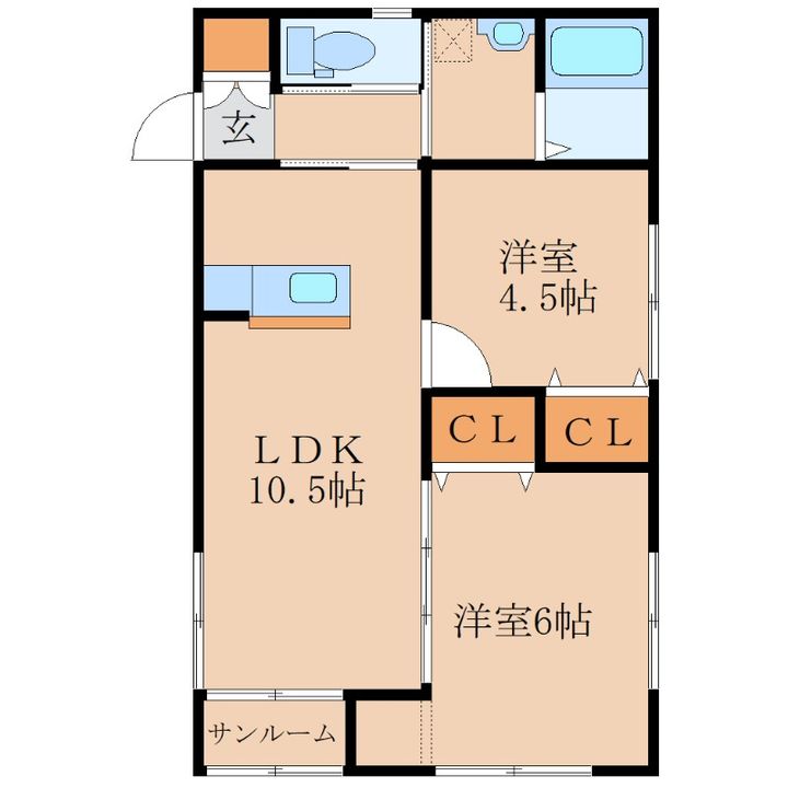 ローズコート B棟の間取り