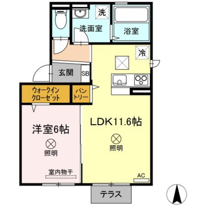 グランフェリス B棟の間取り