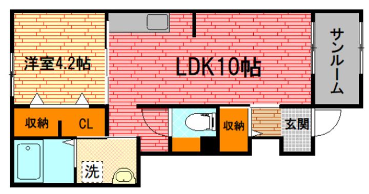広島県三次市十日市南6(アパート)の賃貸物件の間取り