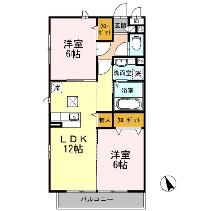 神奈川県大和市上和田(アパート)の賃貸物件の間取り