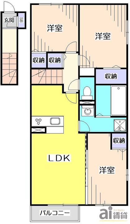 東京都西東京市中町5(アパート)の賃貸物件の間取り