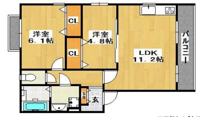 アクロス上町東アパートメント2の間取り