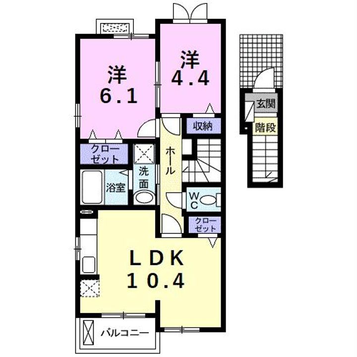 愛知県碧南市三宅町2(アパート)の賃貸物件の間取り