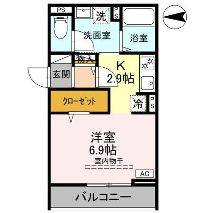 群馬県高崎市栄町(アパート)の賃貸物件の間取り