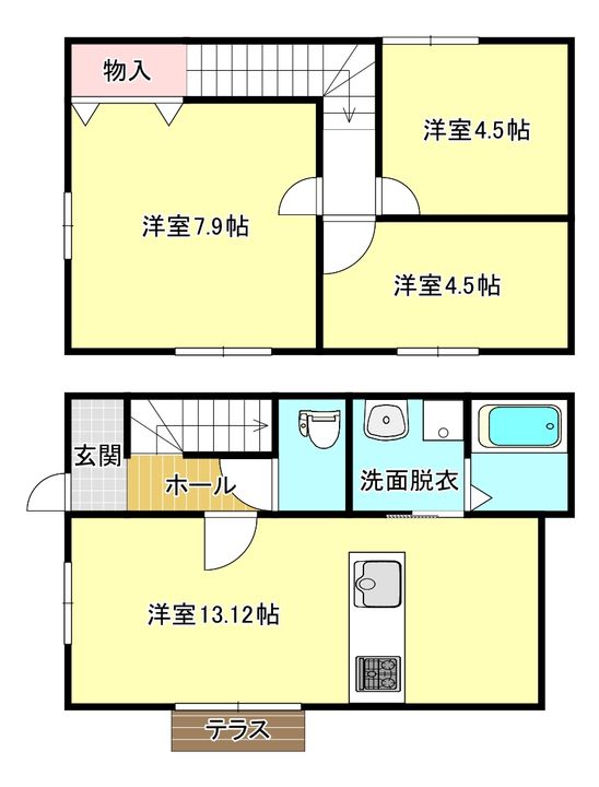 熊本県菊池市北宮(一戸建)の賃貸物件の間取り