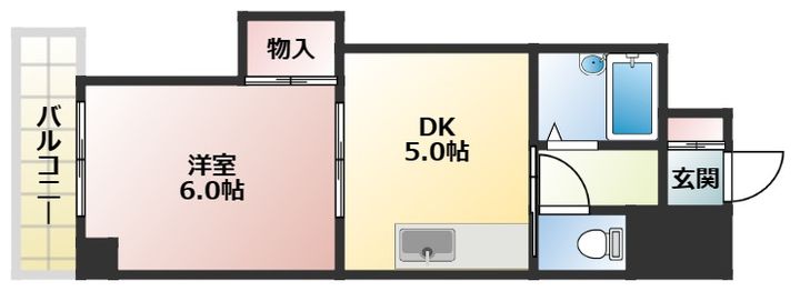 大阪府大阪市東淀川区豊新5(マンション)の賃貸物件の間取り