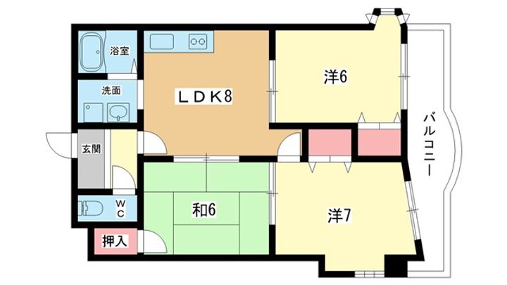 大阪府豊中市東豊中町5(マンション)の賃貸物件の間取り
