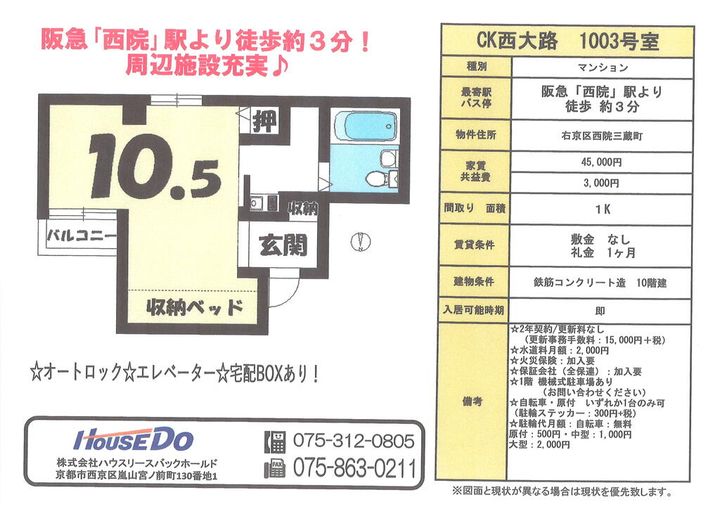CK西大路の間取り