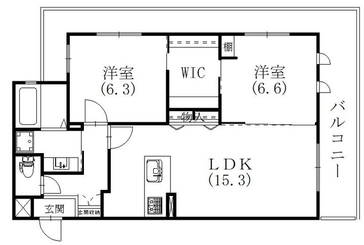 静岡県菊川市加茂(マンション)の賃貸物件の間取り