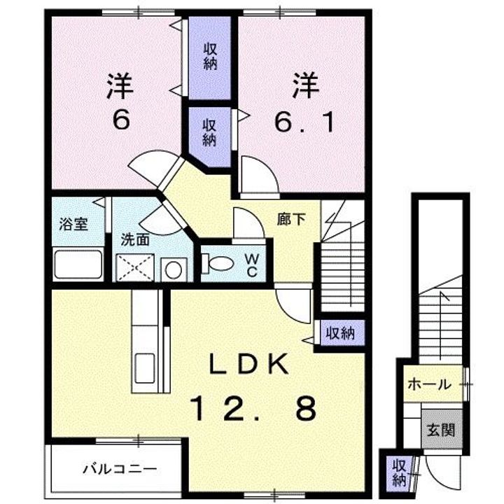サウス・サバーブズ Bの間取り