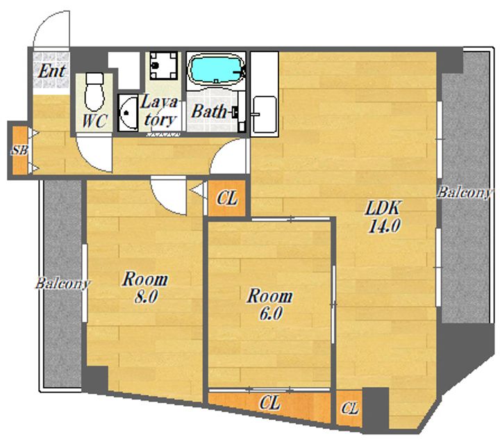阪神ハイグレードマンション1番館の間取り