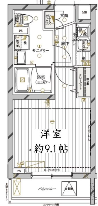 東京都中野区本町5(マンション)の賃貸物件の間取り