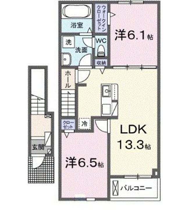 福島県伊達市保原町字旭町(アパート)の賃貸物件の間取り