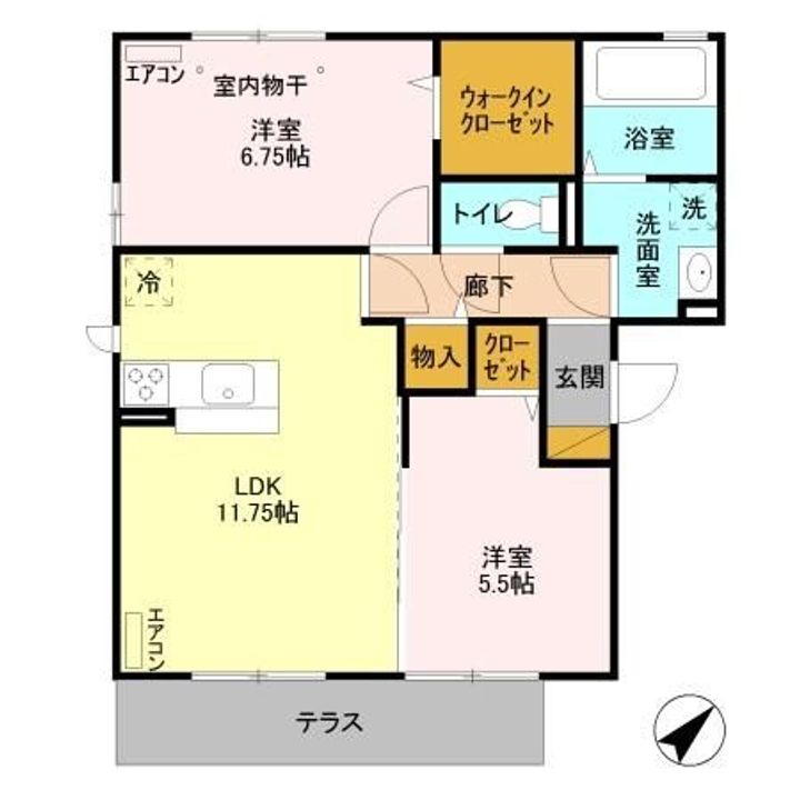 栃木県足利市福居町(アパート)の賃貸物件の間取り