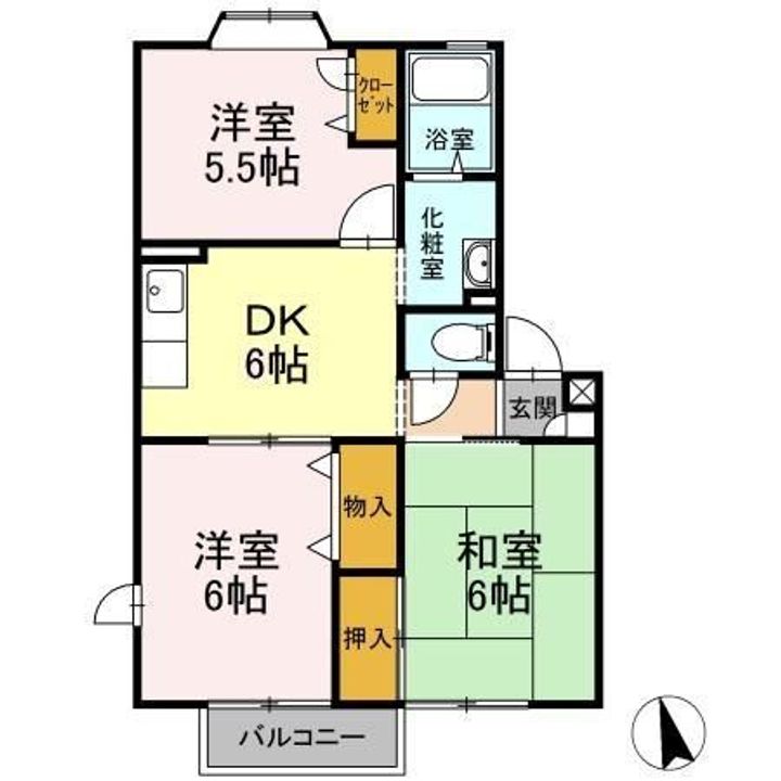 福島県郡山市小原田1(アパート)の賃貸物件の間取り