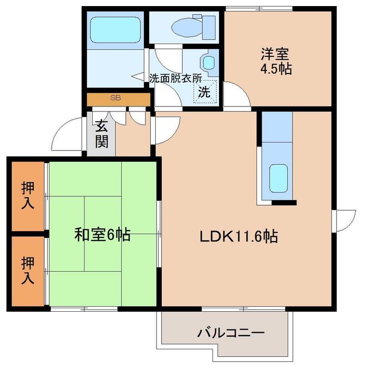 フレグランス柳生D棟の間取り
