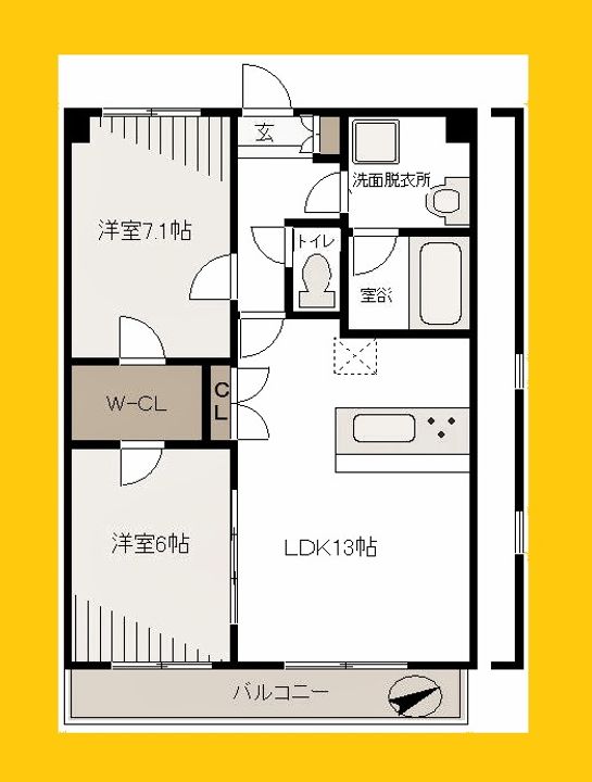 神奈川県横浜市港北区日吉本町6(マンション)の賃貸物件の間取り