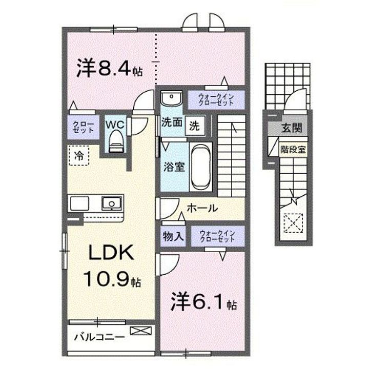 滋賀県愛知郡愛荘町愛知川(アパート)の賃貸物件の間取り