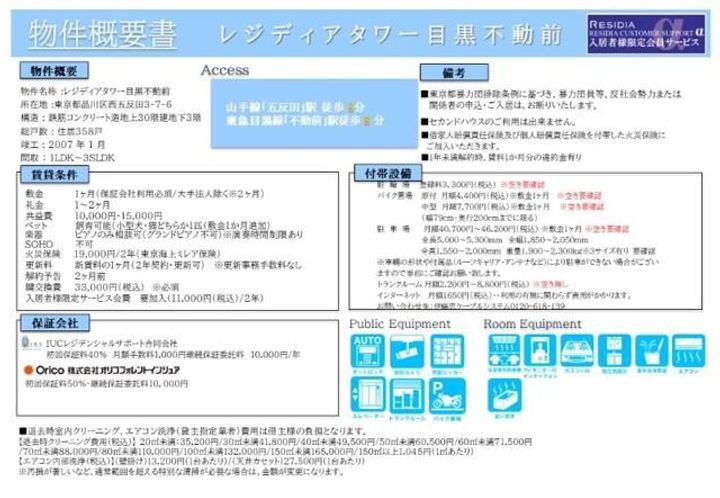 レジディアタワー目黒不動前の内装