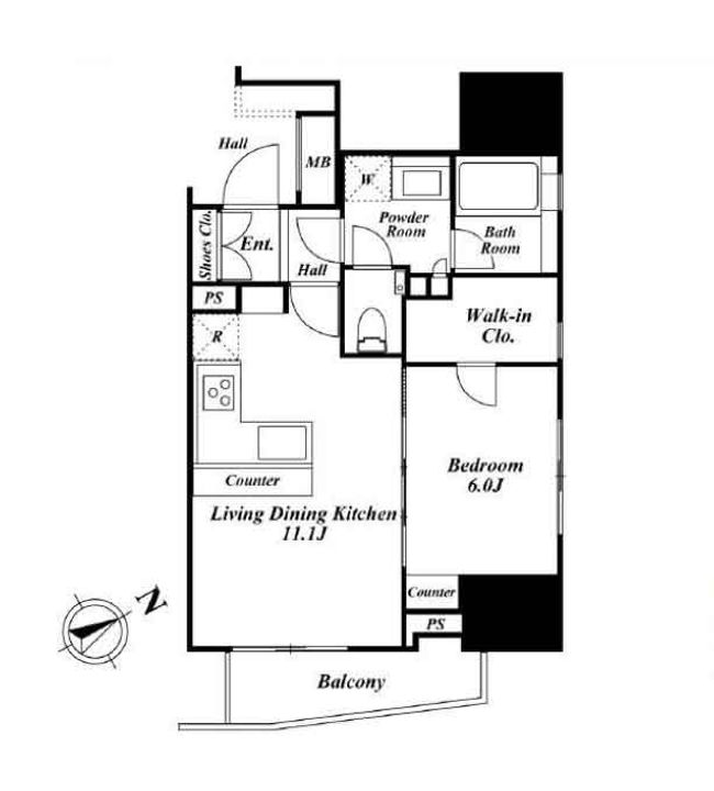 東京都品川区西五反田2(マンション)の賃貸物件の間取り
